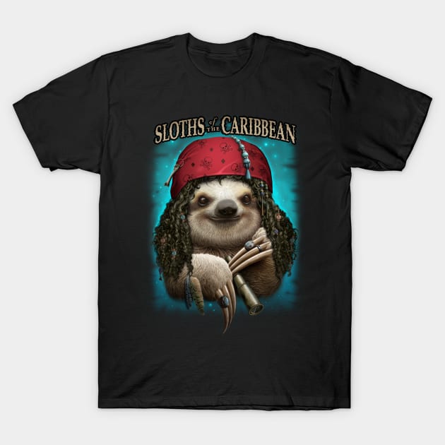 SLOTHS OF THE CARIBBEAN T-Shirt by ADAMLAWLESS